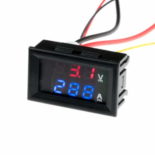 NightShade Electronics - Digital Voltmeter + Ammeter - 0-100V 1A Red/Blue 0.28"