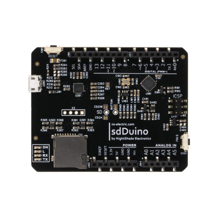 NightShade Electronics - sdDuino - The Data Logging Arduino Board